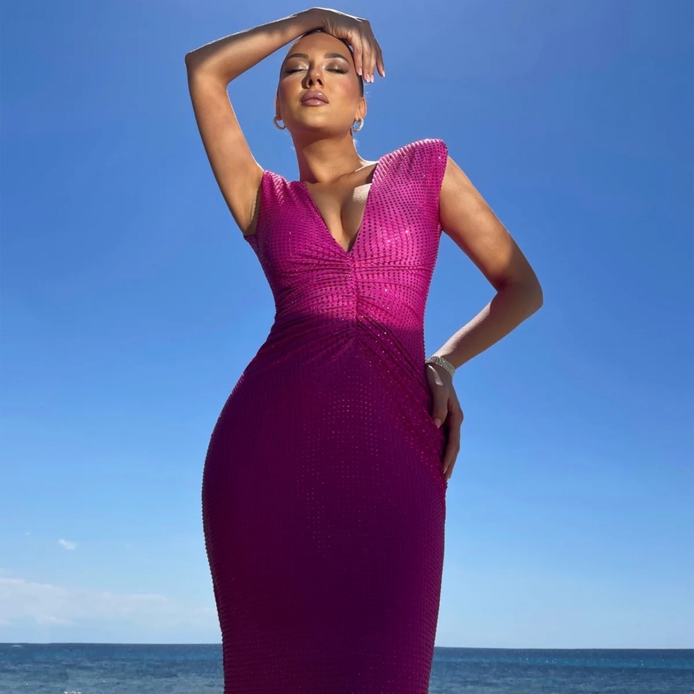 Pink midi dress size S